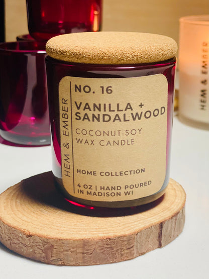 No. 16 | Vanilla + Sandalwood Coconut-Soy Wax Candle