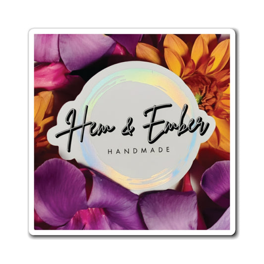 Hem & Ember Floral Logo Magnet