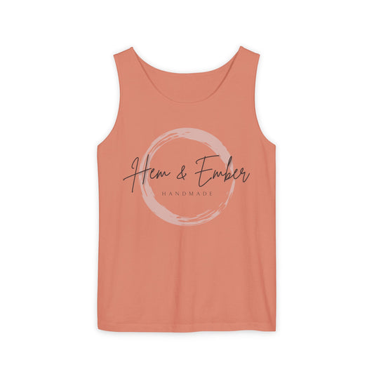 Hem & Ember Logo Tank — Lightweight Casual Graphic Tank Top