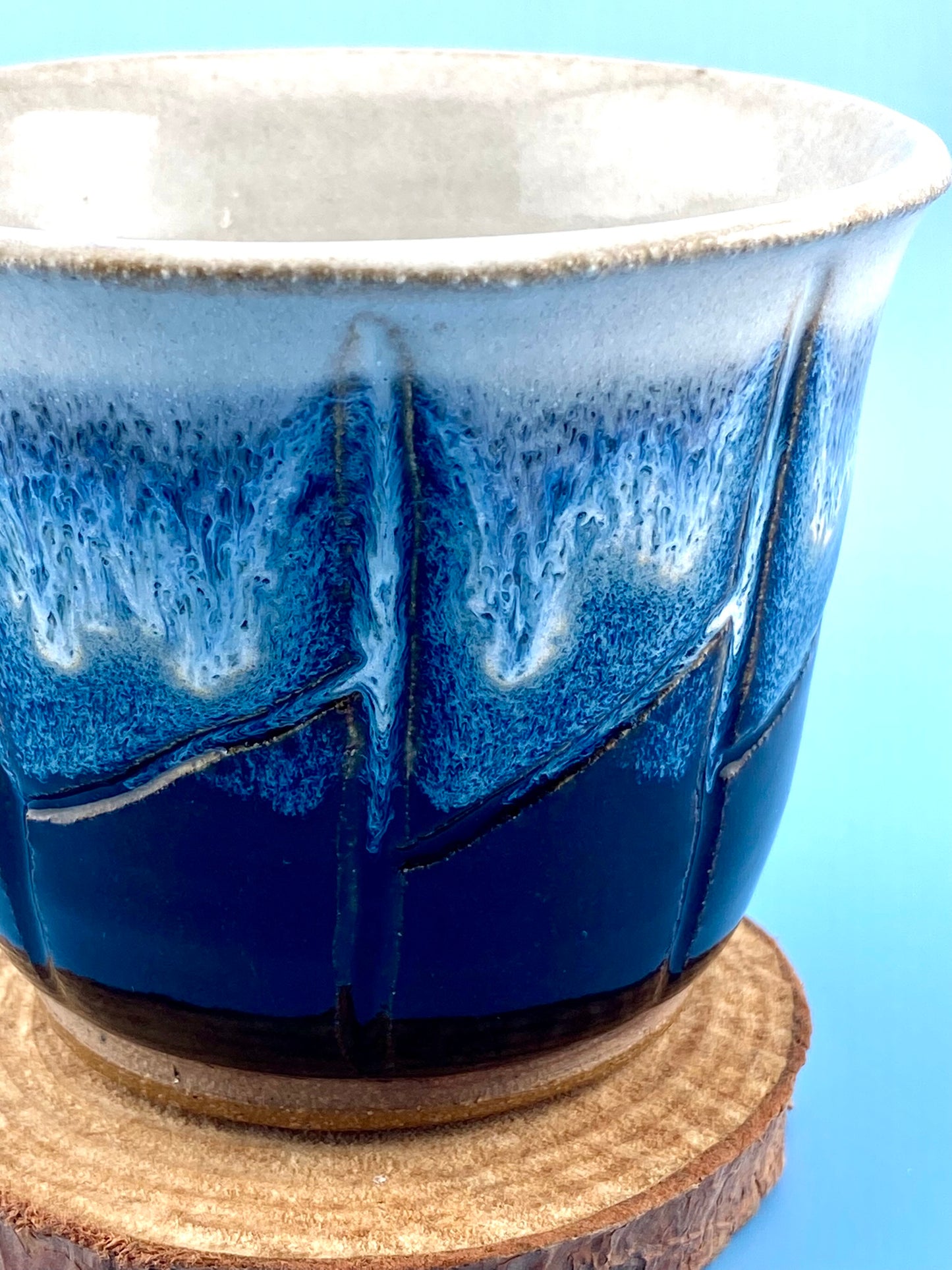 Textured Drippy Glaze Vessel
